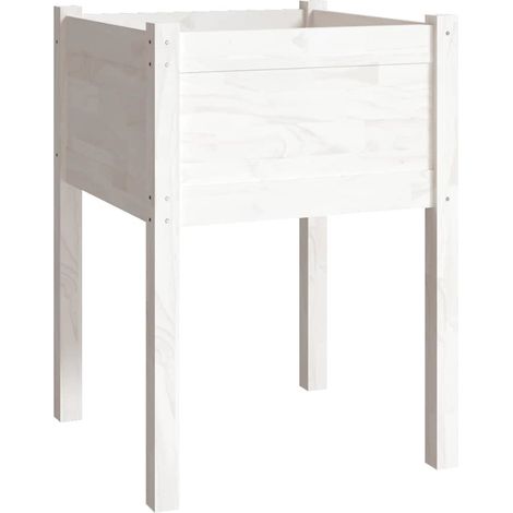 Maison Exclusive - Pflanzkübel Weiß 50x50x70 cm Massivholz Kiefer (1/5)