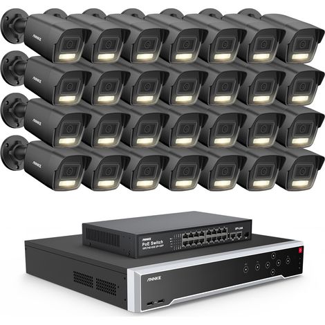 ANNKE 3K Außen Überwachungskamera,32 Kanal NVR und 28x 5MP PoE IP Kamera H.265+ Farbnachtsicht, Videoüberwachungsset (1/5)