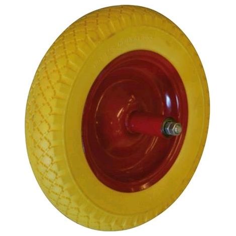 Pezzi 1 - RUOTA PIENA GIALLA X CARRIOLA MAURER 93929 (1/2)