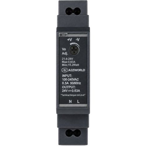 Alimentatore Trasformatore Da Guida Barra DIN 15W, 1 Modulo, Serie HDR-15, Disponibili DC 12V 24V (DC 24V)