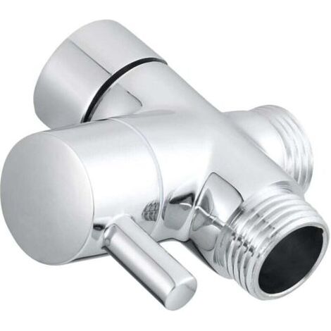 Robinet 3 voies en laiton massif, raccord universel pour pommeaux de douche à main, chromé (1/4)