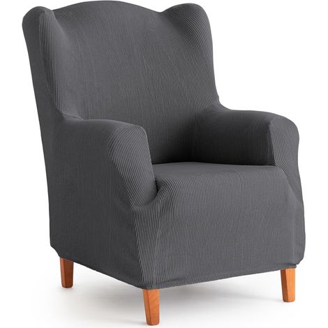 Housse de canapé élastique pour Fauteuil d'oreille Gris - Housse de canapé Extra Douce, antidérapante et élastique - Housse de canapé élastique Modèle Inca (1/4)