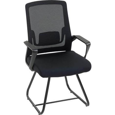 Chaise de bureau ergonomique avec accoudoirs pour salle d'attente, noire Chaise de bureau ergonomique avec accoudoirs pour salle d'attente, noire
