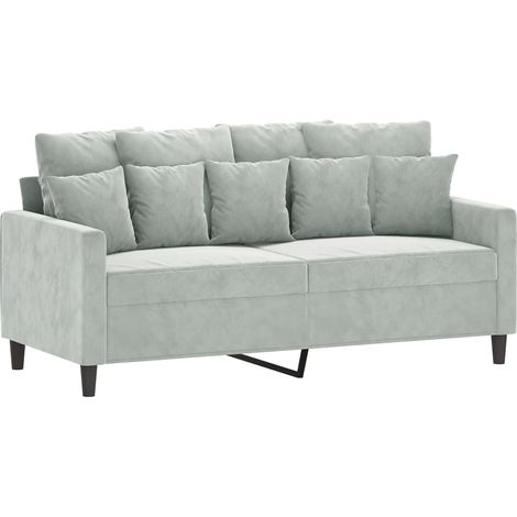 vidaXL Divano a 2 Posti Grigio Chiaro 140 cm in Velluto (1/5)