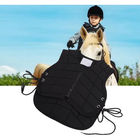 Chaleco de equitación para niños con cremallera, protección frontal ajustable de poliéster, chaleco de seguridad CS [Chaleco de equitación para niños] (1/5)