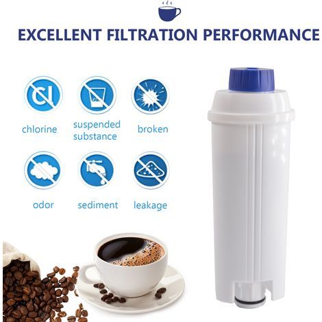4er-Pack Ersatz-Kaffeefilterkartuschen, kompatibel mit der Delonghi DSL C002 Kaffeemaschine. Zubehör für Kaffeemaschinen: Wasserfilter. (1/5)