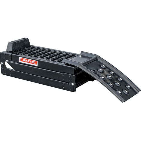 Rampe pliable universelle en acier Biketec pour moto/quad/voiture, 194 cm x 25 cm, capacité maximale de 340 unités / 800 kg, noire (1/2)