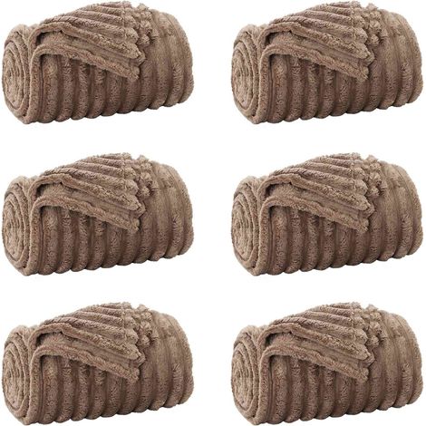 Mantitas de Sofá 6 pcs Camel 150 x 130 cm Lana vidaXL