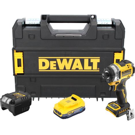 Avvitatore a impulsi a batteria DeWalt DCF 860 E1T 18 V 282 Nm 1/4" senza spazzole + 1x batteria Powerstack 1,7 Ah + caricabatterie + TSTAK (1/5)