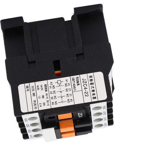Contacteur AC bipolaire triphasé 2NO 2NC contacteur électrique relais auxiliaire pour tableau électrique 220V JZC4 22 plastique DIN 35x50mm 1 ud (1/5)