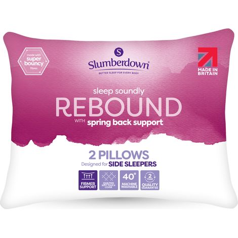 Slumberdown Sleep Soundly Rebound Pillow, Firm Support, 2 Pack