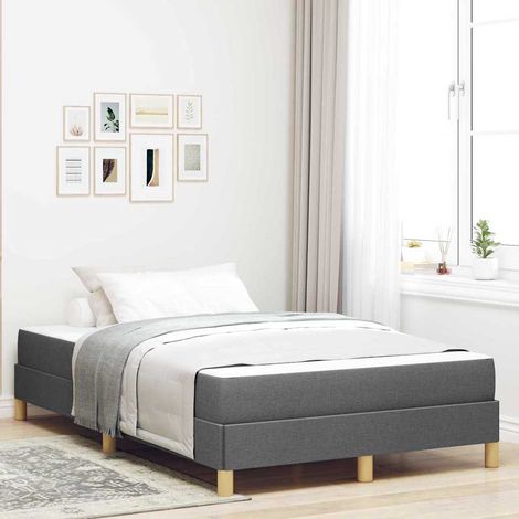 Boxspringbett mit Matratze Dunkelgrau 120 x 200 cm Stoff