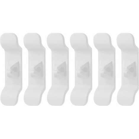 Organizador de cables para electrodomésticos，Juego de 6，Clips autoadhesivos para cables，Acortadores de cables，Enrolladores de cables (1/5)