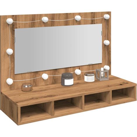 Spiegelschrank mit LED Artisan-Eiche 90 x 31,5 x 62 cm