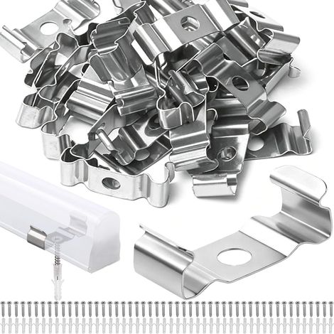 Lot de 50 clips de fixation pour tubes LED T5 (1/5)