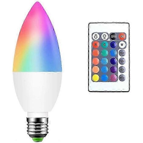 Nouvelle ampoule LED RGB intelligente à changement de couleur avec télécommande E12/E14/E26/E27/B22 pour intérieur (1/3)