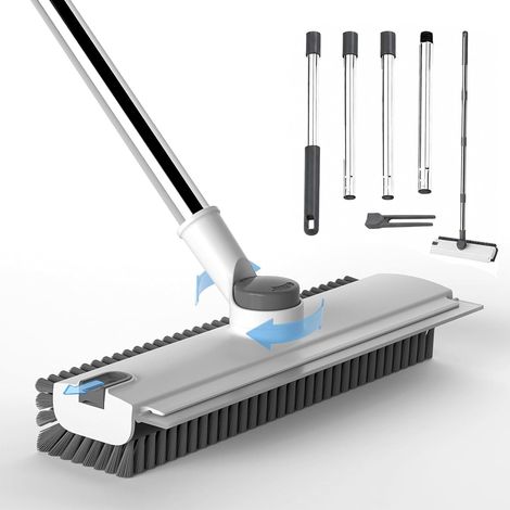 3 in 1 Floor Brush with Long Handle and Squeegee - White for Tiles, Walls, Patios, Conservatories and Shower Areas (1/5)