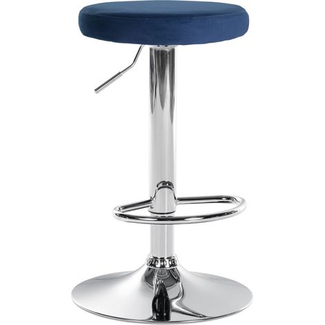 Barhocker Ponte Samt-Bezug blau chrom (1/5)