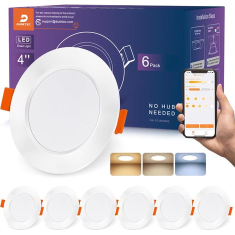 Spot Led Encastrable 220V LED Extra Plat Intensité Variable Blanc Réglable 2700K-6000K 10W Dimmable Éclairage Salle de Bain (1/5)