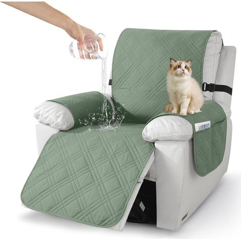 Housse de fauteuil, Housse de fauteuil imperméable, Housse de fauteuil avec poches latérales, Protège-accoudoir de fauteuil, Assise antidérapante pour fauteuil relax et fauteuil TV Lavable en (1/5)