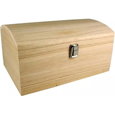 MégaCréa DIY - Coffre en bois couvercle bombé B 30 x 20 x 15 cm (1/2)