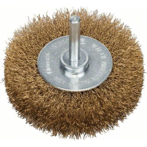 Bosch Accessories Scheibenbürste, gewellt, vermessingt, 75 mm, 0,2 mm, 16 mm, 4500 U/ min Schaft-Ø (1/4)