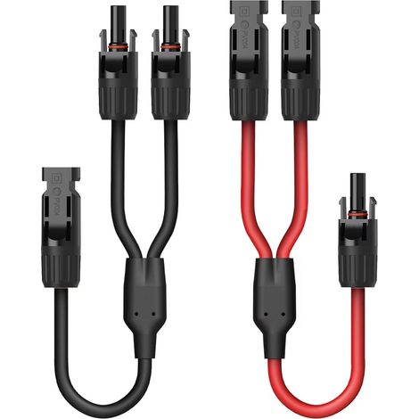 Câble Solaire Y-Splitter (1 à 2) Câble Panneau Solaire Adaptateur Parallèle PV Solaire Câble Panneau Solaire MMF+FFM pour Connecteur Photovoltaïque Parallèle (1 Rouge + 1 Noir) (1/5)