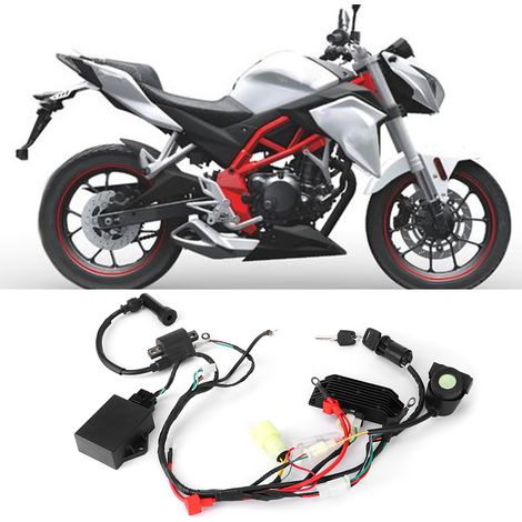 Faisceau de câblage CDI pour moto, bobine d'allumage à clé, redresseur, compatible avec Zongshen 200CC 250CC NC250 (1/5)