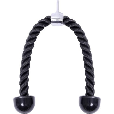 Cordes de Triceps de Gymnastique, Longueur de la Corde de 27 Pouces, Corde de Triceps résistante en polypropylène résistant, tirée vers Le Bas (Noir) (1/5)
