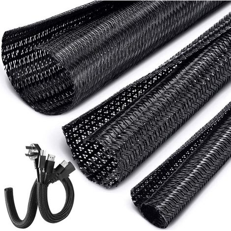 Kit d'organisation de câbles KZQ - Gestion des câbles - Fermeture Velcro - Protection de câbles - Gaine auto-fermante - Idéal pour ordinateur, voiture, maison et bureau, bureau et TV - Gaine de 3 mètr (1/5)