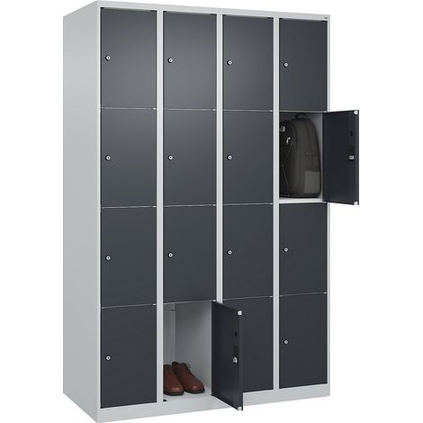 C+P, Vestiaire à 4 casiers Classic PLUS, 4 compartiments, gris (1/5)