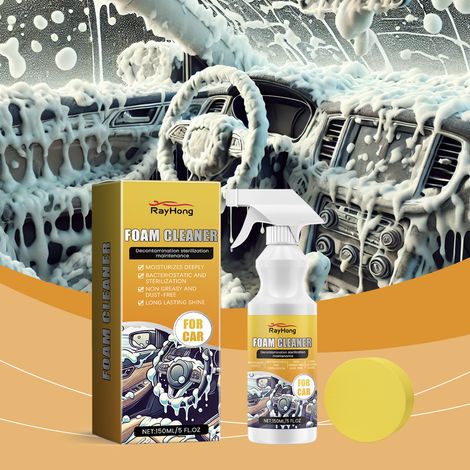 Mehrzweck-Schaumreiniger für Autos, Haushalt, Fleckenentfernung, Fahrzeuginnenreinigung und -pflege – 150 ml + Schwamm -- DTEKGAZ (1/5)