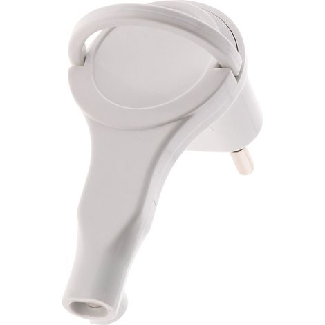 Zenitech – Fiche mâle extraplate 2P 6A – Blanc – Compatible H03VVH2-F 2x0,75 mm² et HO5VV-F 2x1 mm² – Certification NF – Gain de place optimal