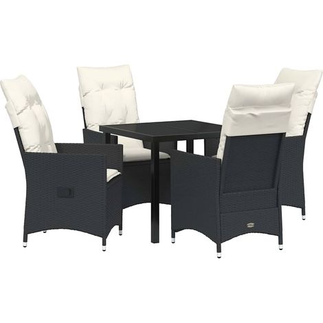 Maison Exclusive - Conjunto de Comedor de Jardín 5 uds. Negro rat (1/5)