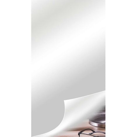 Plaque miroir acrylique sans verre, autocollante, pour murs, 100 % neuve, argentée, 50 cm x 100 cm x 0,2 mm (1/5)