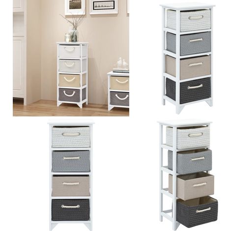 Beistellschrank mit 4 Körben Holz - Beistellschrank - Holzmöbel - Kommode - Aufbewahrungsbox - Sideboard - Home & Living (1/5)