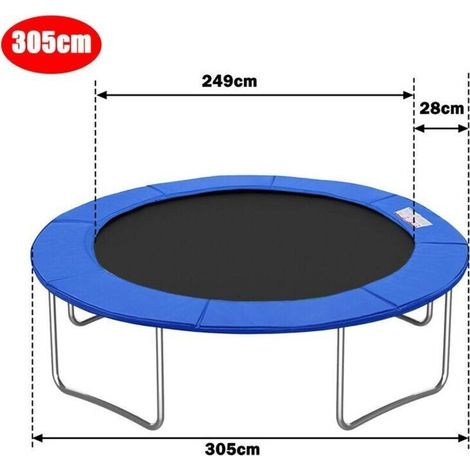 Coussin de Protection des Ressorts Pour Trampoline 305 cm - Bleu