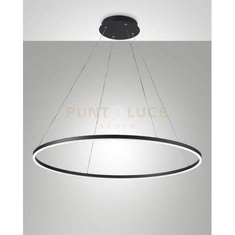 GIOTTO SOSPENSIONE NERA 1 LUCE D.100CM A LED 3000K - 60W - 6300 lm DIMMERABILE SMART C/ACC
