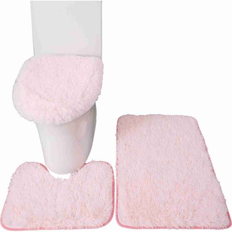 Tappetino da bagno a forma di U, 3 pezzi, copriwater, antiscivolo, morbido, assorbente, porta robusta, set per sedile bagno. (1/5)