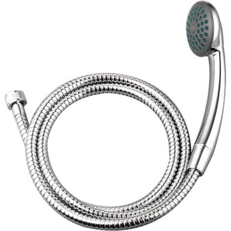 Trade Shop - Cabezal De Ducha De Ducha 3 Jets Anti-balas Con Soporte De Pared Flexible -
