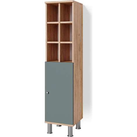 Armario mediano Fynn, Verde, 30 x 130.6 cm puerta grande, Vicco