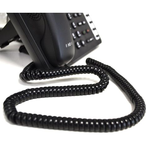1 Câble Téléphonique Enroulé RJ10 4P4C Noir 5m Extension Flexible Pour Bureau Et Domicile