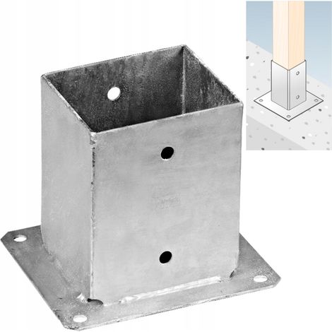 Base de Colonne PSP100 - 102x150x2 mm - Carrée - Résistante et Anticorrosion - Pour Construction (1/5)