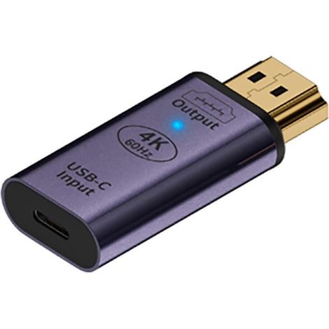 Câble TV magnétique haute définition 4K 60 Hz (adaptateur magnétique USB-C vers TV haute définition) - Se connecte aux ordinateurs portables, téléphones portables et moniteurs (violet) (1/5)