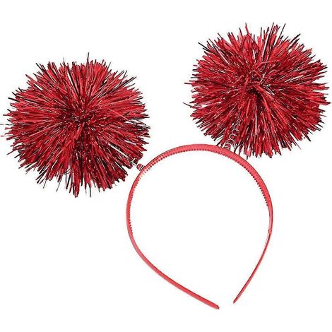 Bandeau à guirlandes et boules rebondissantes pour filles et femmes, diffusion en direct-Red (1/5)