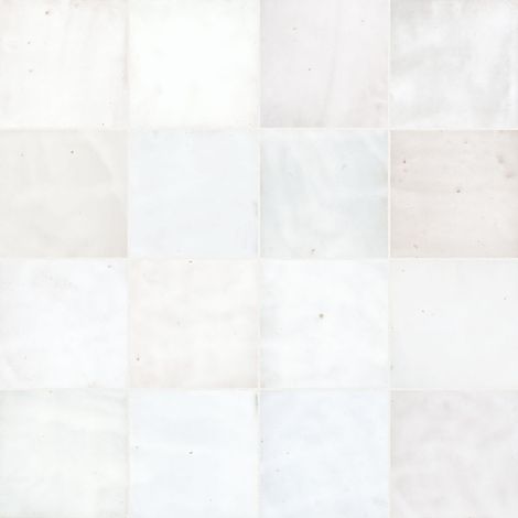 Carrelage effet Zellige Blanc 10x10x0,85 cm Mat Serinor - Mur intérieur (vendu par carton de 0,6 m²) - RO'MA CARRELAGE