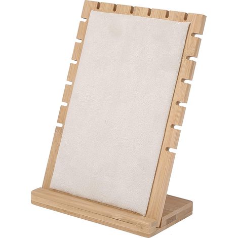 Jewelry Stand, Removable Wooden Jewelry Stand for Necklace and Pendant (Beige) (1/5)