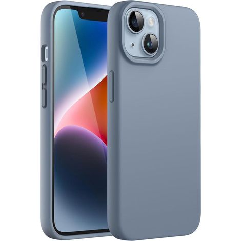 Handyhülle iPhone 14 Silikon Stoßfest Mikrofaserfutter Sierrablau (1/5)