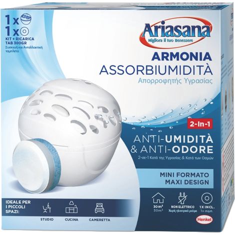 Henkel ASSORBIUMIDITÀ ARIASANA KIT MICRO ARMONIA CON 1 RICARICA 300 grammi (1/2)
