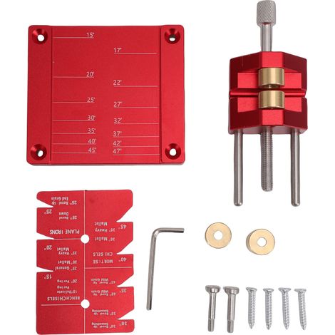 Ajusteur d'angle pour l'affûtage des ciseaux à bois, système de guidage d'affûtage facile, réglable de 5/32 à 3 pouces, outils de travail du bois, couleur rouge. (1/5)